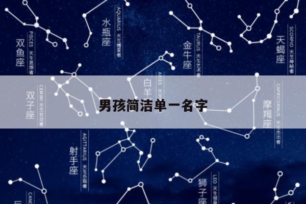 男孩简洁单一名字